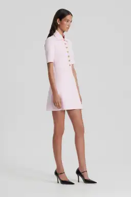 Scanlan Theodore Crepe Knit Button Collar Mini Dress Angel Size M / Au 10 for rent on The Volte - image 2