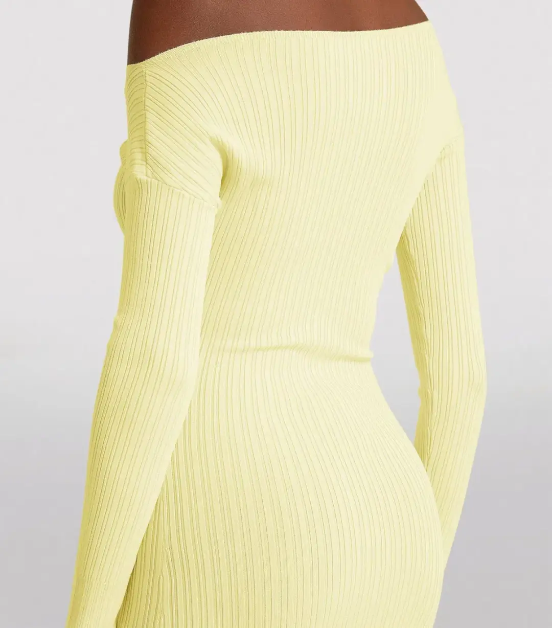 Sir the Label Kelvin Off Shoulder Draped Dress in Lemon Yellow Size 3 / AU 12 for rent on The Volte - main image