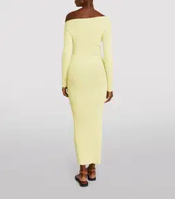 Sir the Label Kelvin Off Shoulder Draped Dress in Lemon Yellow Size 3 / AU 12 for rent on The Volte - image 3