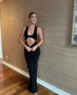 Christopher Esber Black Draped Maxi Size 8 for rent on The Volte - image 1