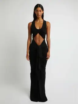 Christopher Esber Black Draped Maxi Size 8 for rent on The Volte - image 5