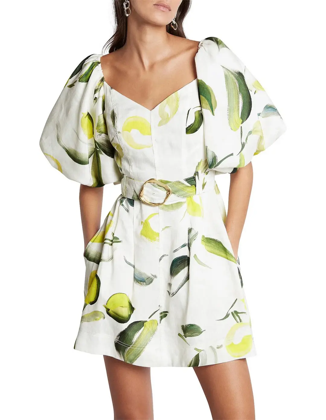 Aje Zest Mini Dress Tropical Lime Size 8 for rent on The Volte - main image