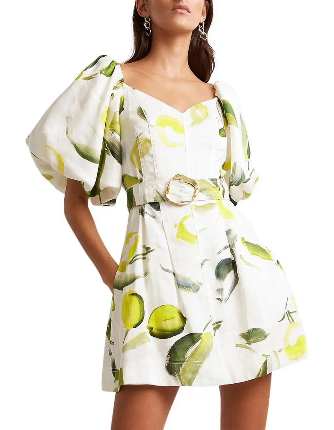 Aje Zest Mini Dress Tropical Lime Size 8 for rent on The Volte - main image