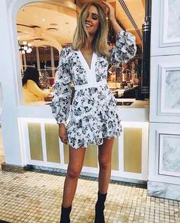 Talulah Reminisce Long Sleeve Mini Dress Print Size 8 for rent on The Volte - image 4