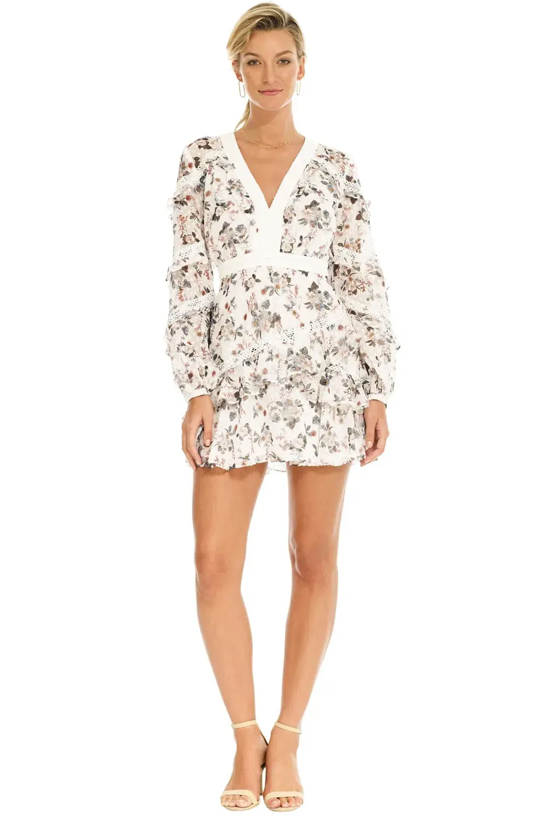 Talulah Reminisce Long Sleeve Mini Dress Print Size 8 for rent on The Volte - main image