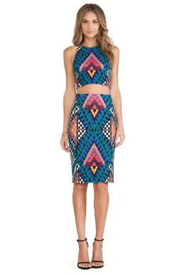 Mara Hoffman Crop Racer Top and High Waisted Pencil Skirt Set Print Size 2 for rent on The Volte - image 1