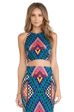 Mara Hoffman Crop Racer Top and High Waisted Pencil Skirt Set Print Size 2 for rent on The Volte - image 2