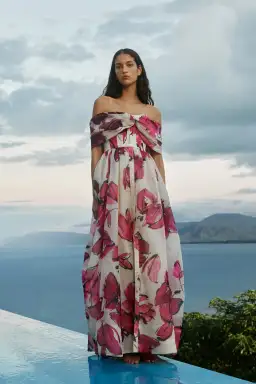 Aje Cordelia Corseted Maxi Dress Falling Florals Size 12 for rent on The Volte - image 1