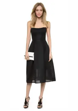 Nicholas Strapless Mesh Gown Black Size 10 for rent on The Volte - image 1