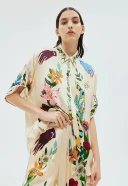 Alemais Meagan Silk Pant Size 10 And Oversized Shirt Size 8 Set Print for rent on The Volte - image 2