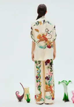 Alemais Meagan Silk Pant Size 10 And Oversized Shirt Size 8 Set Print for rent on The Volte - image 3