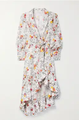 Zimmermann Asymmetric Midi Linen Wrap Dress Floral Size 2 / AU 12 for rent on The Volte - image 3