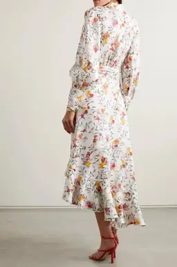 Zimmermann Asymmetric Midi Linen Wrap Dress Floral Size 2 / AU 12 for rent on The Volte - image 2