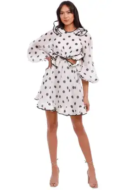 Zimmermann The Lovestruck Frilled Mini in Black and White Size 10