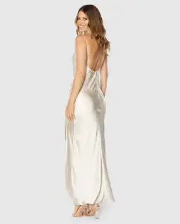 Azzurielle Zola Slip Dress Oyster Champagne Size 10 for rent on The Volte - image 4