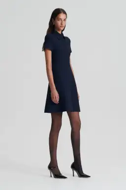 Scanlan Theodore Crepe Knit Mini Dress Navy Size S/Au 8 for rent on The Volte - image 2