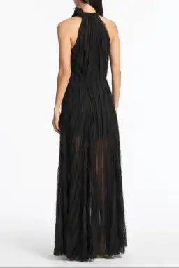 Carla Zampatti Shredded Tulle Halter Gown Black Size 14 for rent on The Volte - image 3