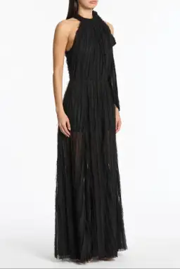 Carla Zampatti Shredded Tulle Halter Gown Black Size 14 for rent on The Volte - image 2