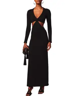 Cult Gaia Jana Cut Out Knit Dress Black Size L /AU 12 for rent on The Volte - image 1