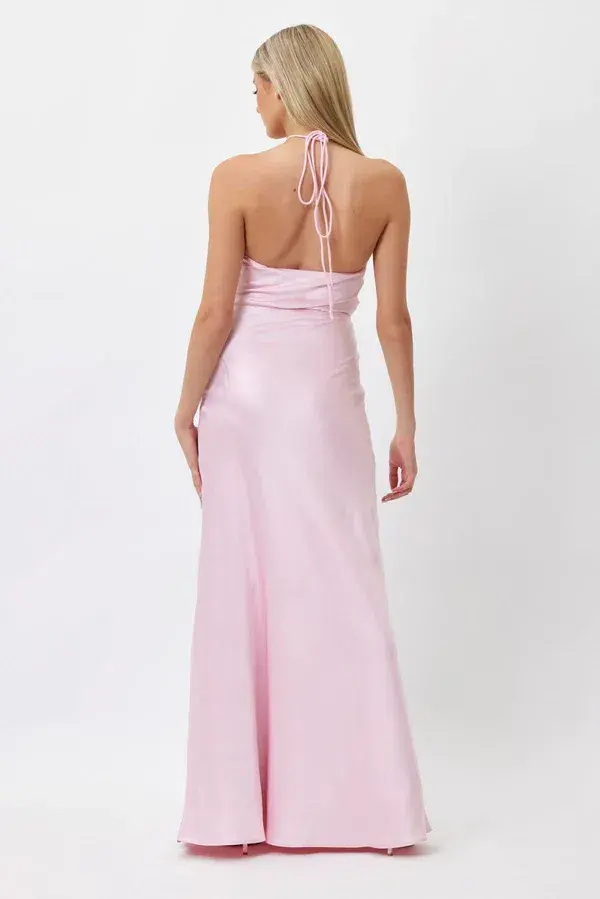 Bianca & Bridgett Tina Halter Dress Pink Size 8 for rent on The Volte - main image