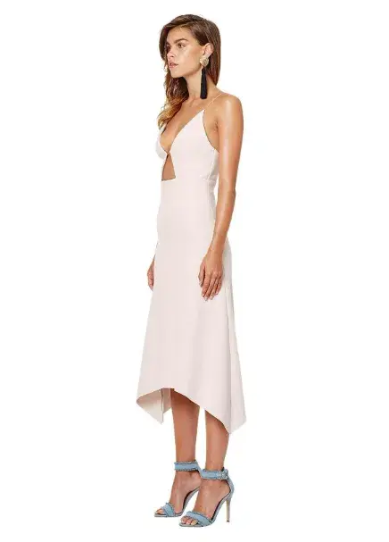 Bec & Bridge Lady Allure Cut Out Midi Dress in Bone Size 8 for rent on The Volte - main image