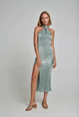 L’idee Soiree Halter Gown Green Size 6