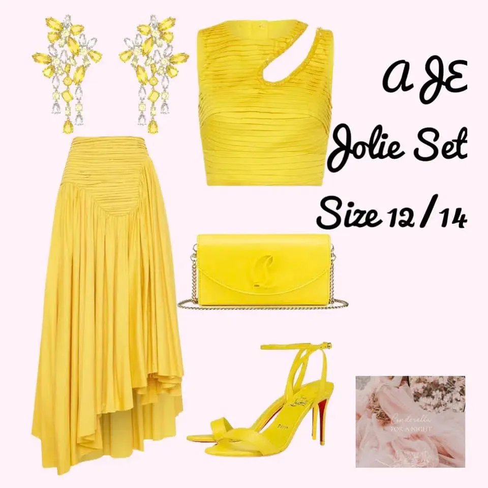 Aje Jolie Abstract Cut Out Top Size 14 & Jolie Asymmetric Midi Skirt Size 12 for rent on The Volte - main image