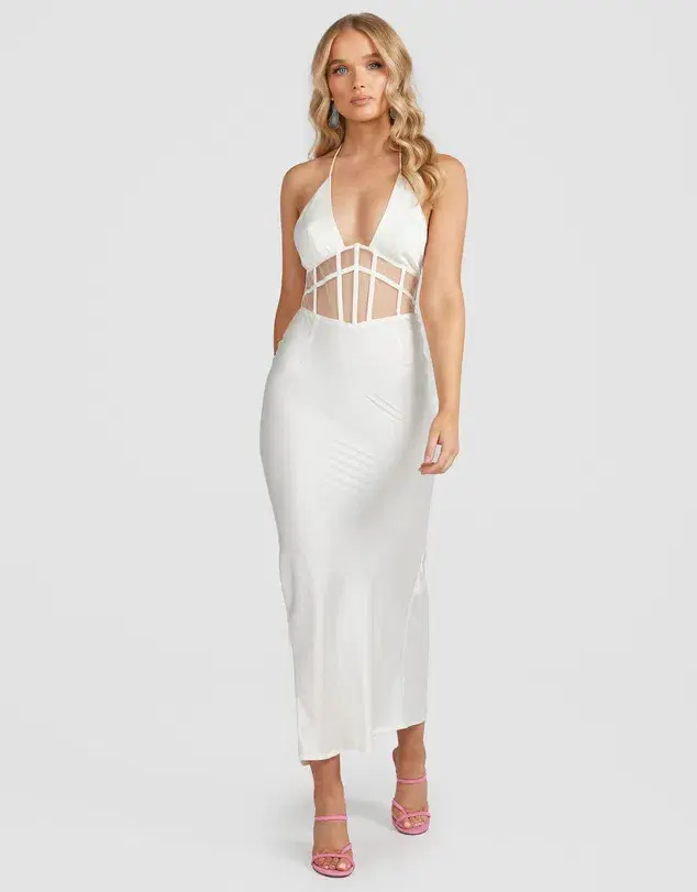 Derma Department Harlow Midi Dress White Size 10 for rent on The Volte - main image