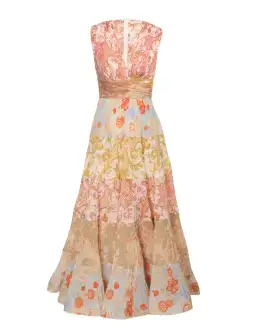 Zimmermann Postcard Pleated Midi Dress Spliced Size 2 / AU 12 for rent on The Volte - image 3