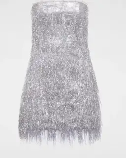 Scanlan Theodore Tinsel Mini Dress Silver Size 10 for rent on The Volte - image 5