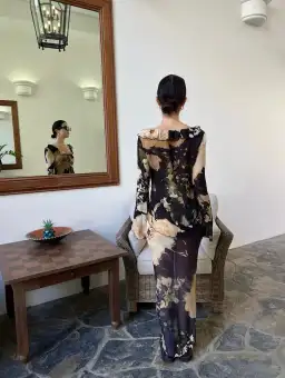 Isabelle Quinn Adeline Blouse & Marilyn Skirt Set Midnight Floral Size 8 for rent on The Volte - image 3