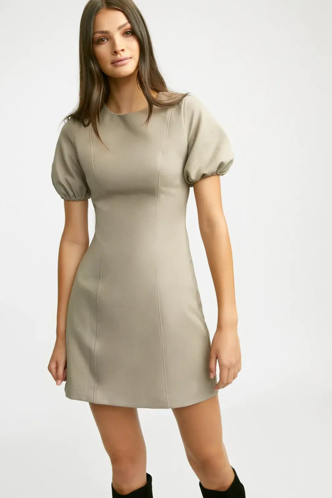 Kookai Stella Mini Dress Olive Size 10 for rent on The Volte - main image
