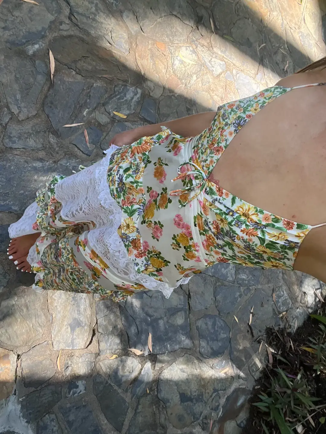 For Love and Lemons Roselyn Maxi Dress in Marigold Size 8 for rent on The Volte - main image