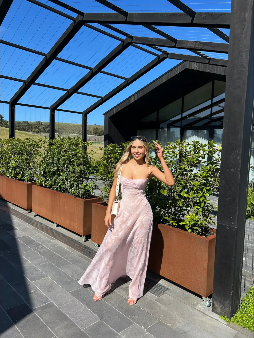 House of CB Seren Maxi Dress in Soft Pink Small /Au 8 for rent on The Volte - main image