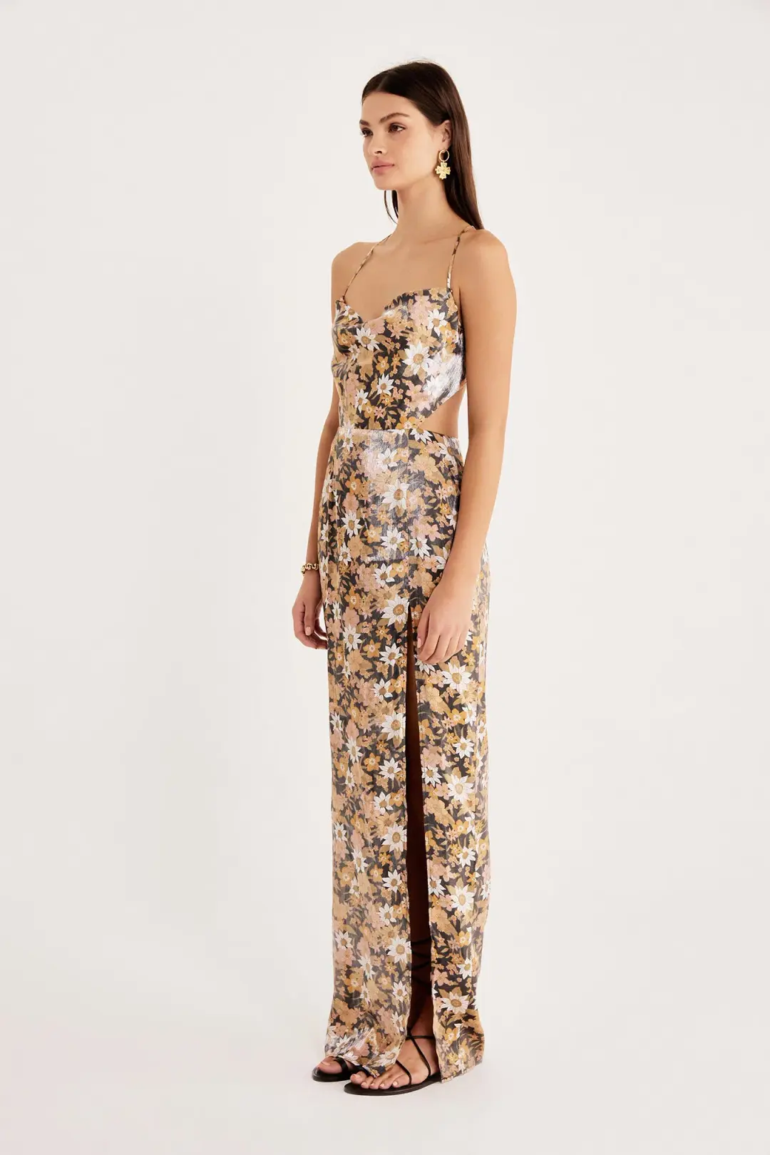 Rumer The Label Paloma Cut Out Gown Floral Size XS/Au 6 for rent on The Volte - main image