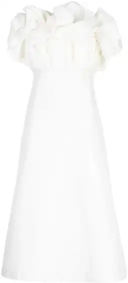 Rachel Gilbert Freida Ruffled Strapless Midi Dress In White for rent on The Volte - image 5