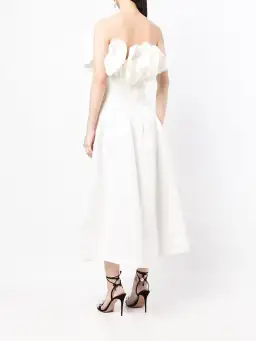 Rachel Gilbert Freida Ruffled Strapless Midi Dress In White for rent on The Volte - image 3