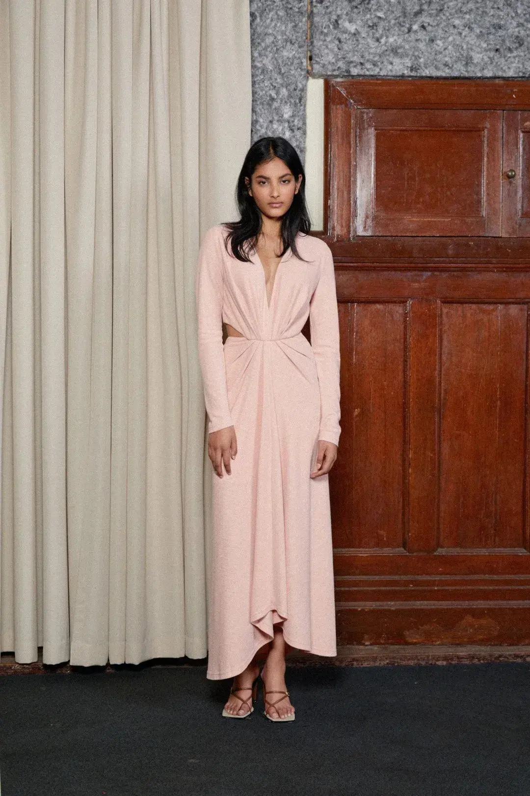 Acler Brighton Midi Dress Pink Size 6 for rent on The Volte - main image