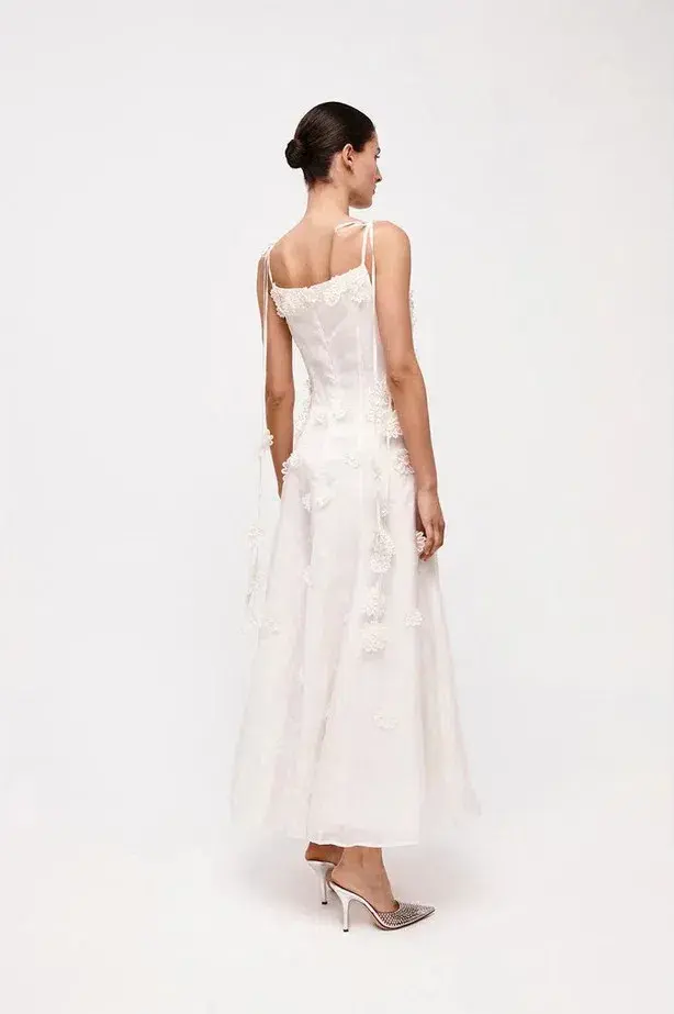 Rachel Gilbert Lorie Maxi Dress in Ivory Size 12 for rent on The Volte - main image