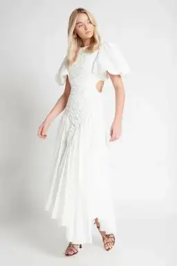 AJE Siren Drawstring Midi Dress Size 6 for rent on The Volte - image 1