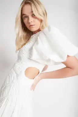 AJE Siren Drawstring Midi Dress Size 6 for rent on The Volte - image 2