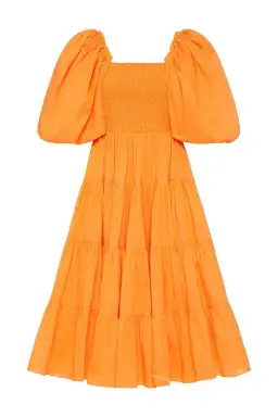 AJE Cherished Orange Midi Dress Orange Size 6 for rent on The Volte - image 4