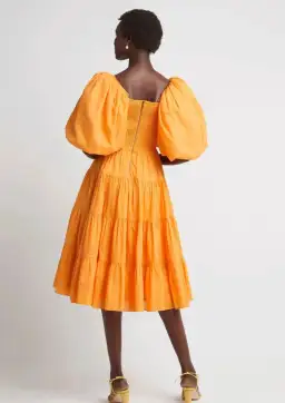 AJE Cherished Orange Midi Dress Orange Size 6 for rent on The Volte - image 2