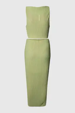 Bec & Bridge Plisse Top Size 6 And Skirt Size 8 Set Green for rent on The Volte - image 1