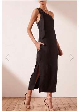 Shona Joy One Shoulder Black Dress Size 12