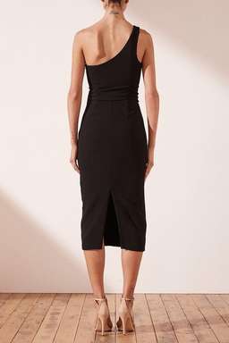 Shona Joy One Shoulder Black Dress Size 12