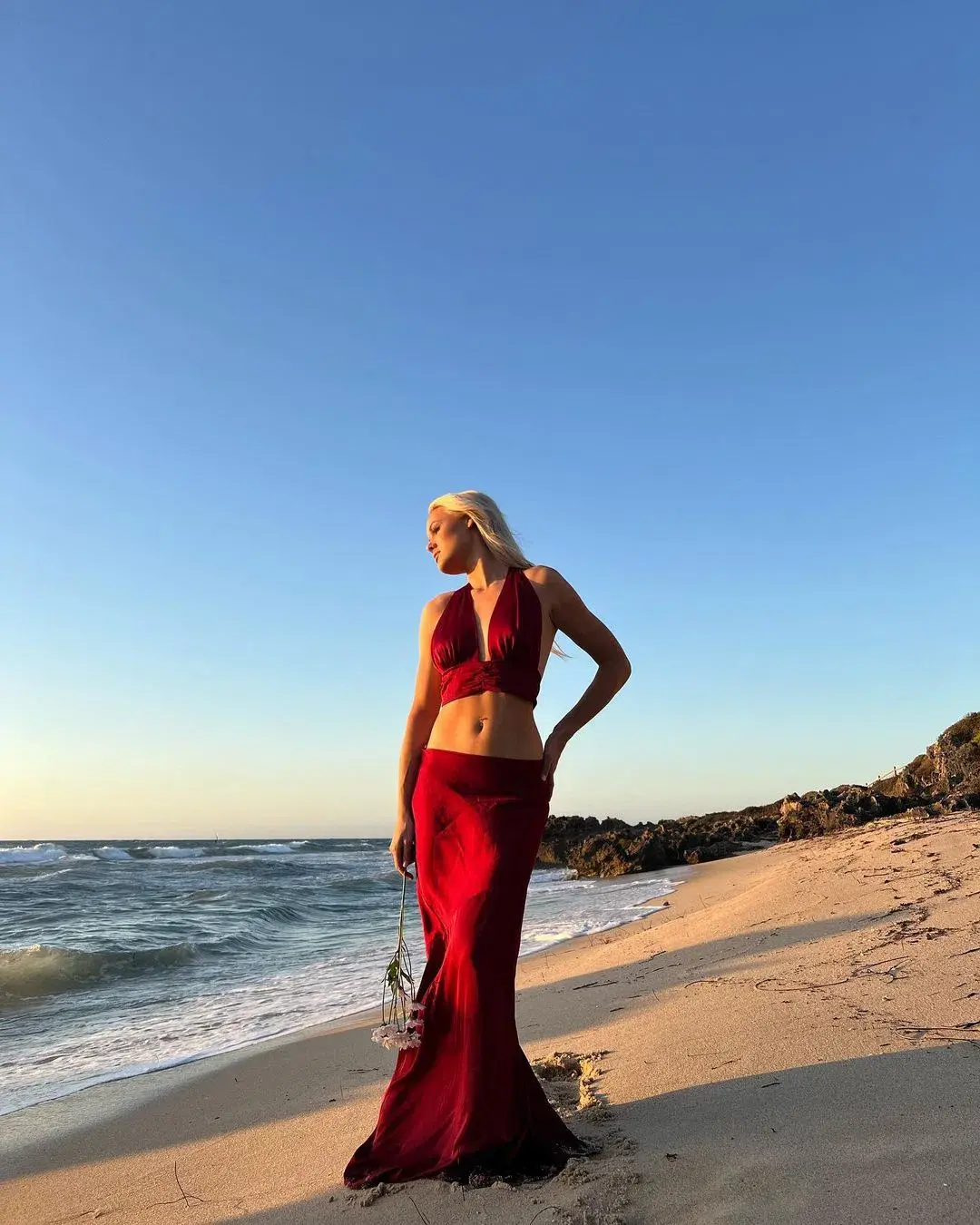 Arcina Ori Rosalina Set Deep Cherry Red Size L/AU 12 for rent on The Volte - main image