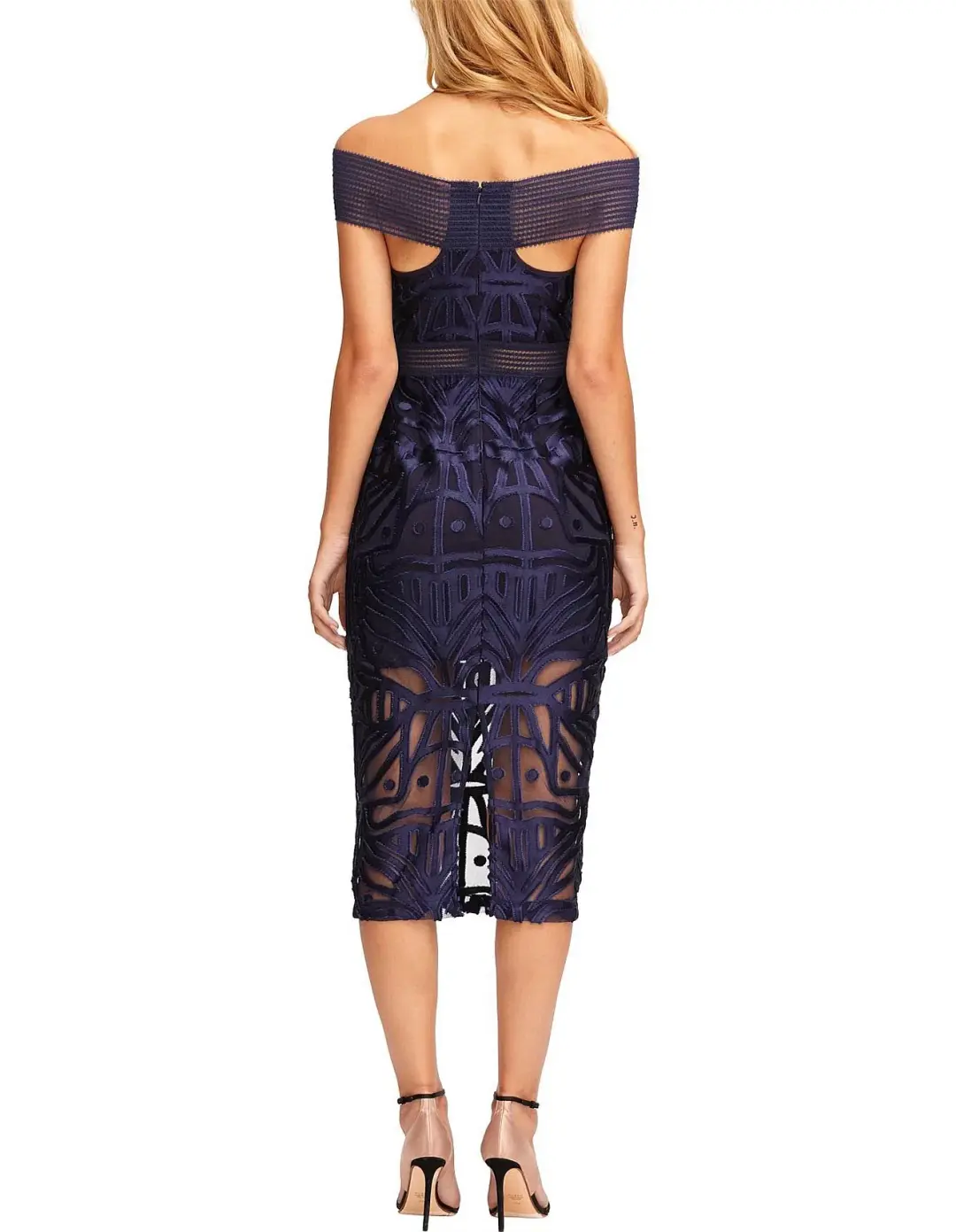 Alice McCall Lunar Eclipse Midi Cocktail Dress Navy Size 8 for rent on The Volte - main image