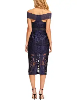 Alice McCall Lunar Eclipse Midi Cocktail Dress Navy Size 8 for rent on The Volte - image 4