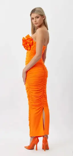 Bianca and Bridgett Tara Midi Dress in Orange Size 8 for rent on The Volte - image 2